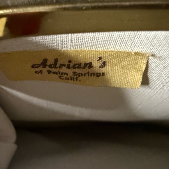 Vtg 50s 60s “Adrian’s of Palm Springs”Floral Embroidered Gold Accent Silk Purse - Picture 6 of 9